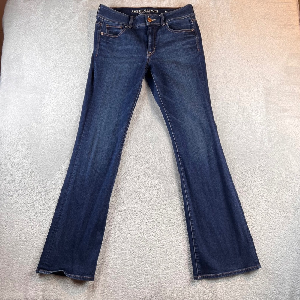 American Eagle Kick Boot Jeans Mens 10 Long Dark Wash Bootcut Denim